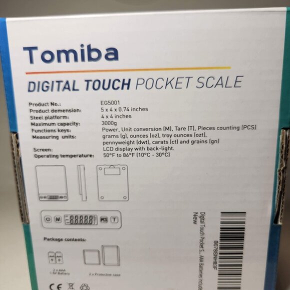 NEW Digital Touch Pocket Scale 0.01oz - Tomiba 3000g Small Portable Electronic P - Picture 7 of 10